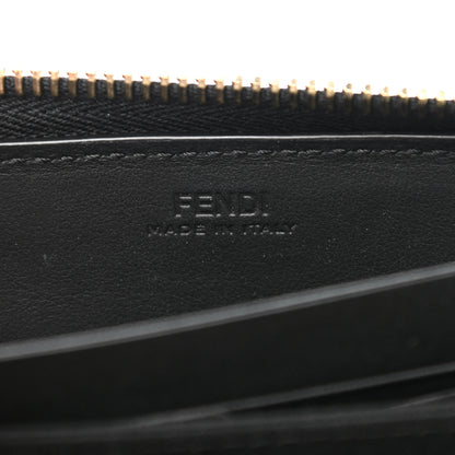 Fendi Vitello Century Metal Monster Eyes Zip Around Wallet Black 6 of 8