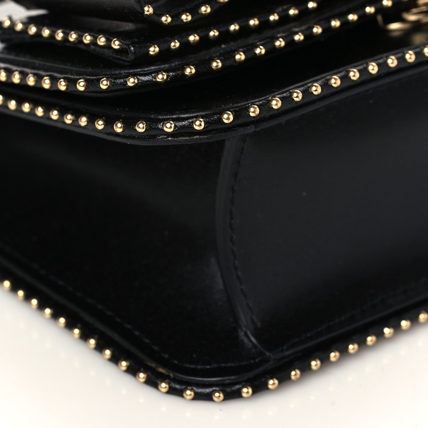 Salvatore Ferragamo Calfskin Studded Mini Vara Bow Rainbow Crossbody Bag Black 7 of 8