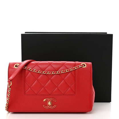Chanel Sheepskin Quilted Medium Vintage Mademoiselle Flap Red 12 of 12