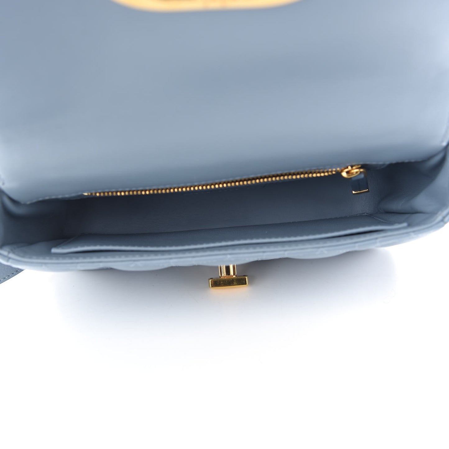 Calfskin Cannage Small Caro Bag Cloud Blue