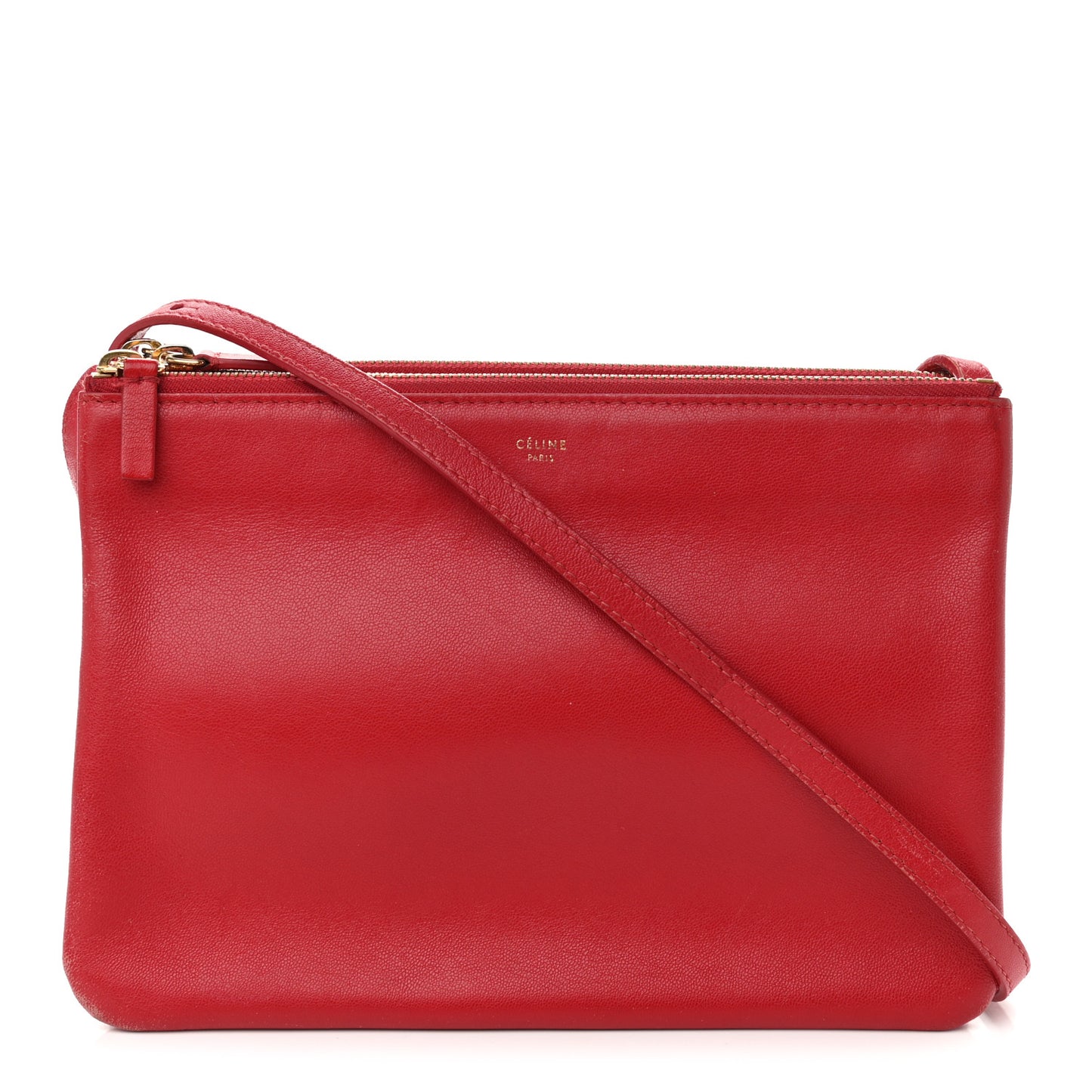Lambskin Large Trio Crossbody Bag Red
