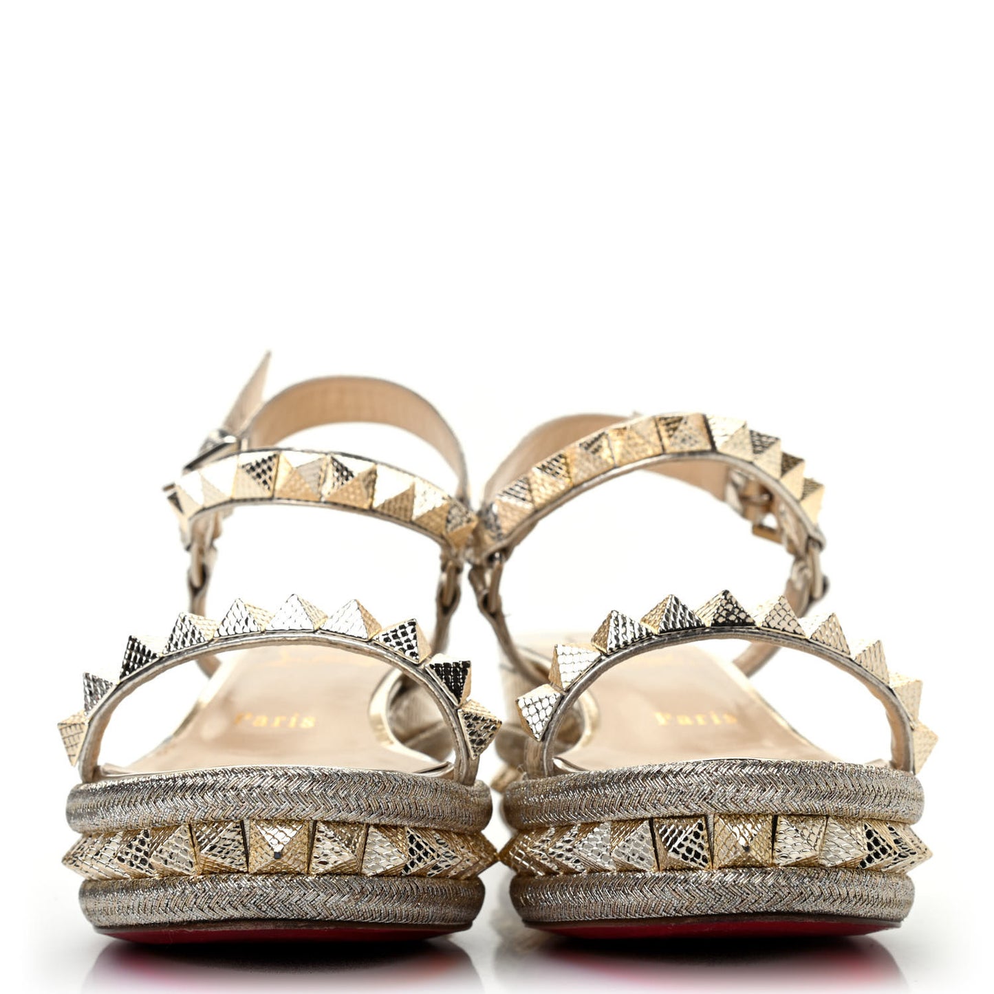 Calfskin Cubiste Pyraclou 60 Platform Sandals 38 Platine