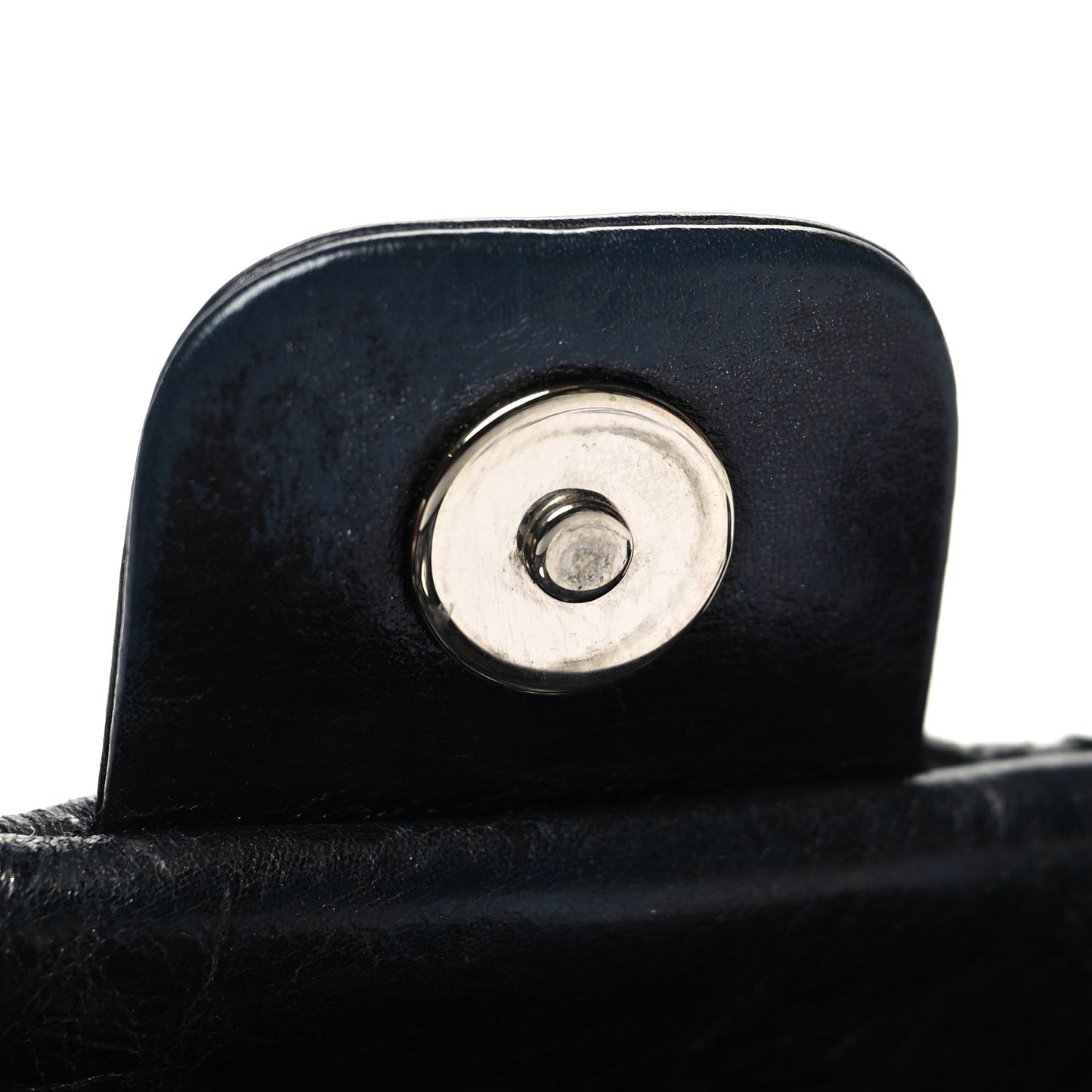 Glazed Aged Calfskin Quilted 2.55 Reissue Flap Belt Bag Clutch Black