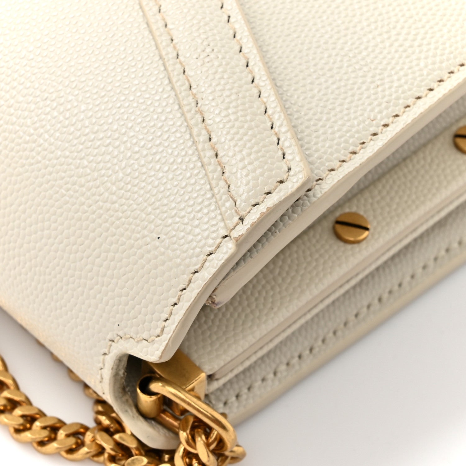 Saint Laurent Grain De Poudre Monogram Cassandra Clasp Bag Crema Soft 17 of 18