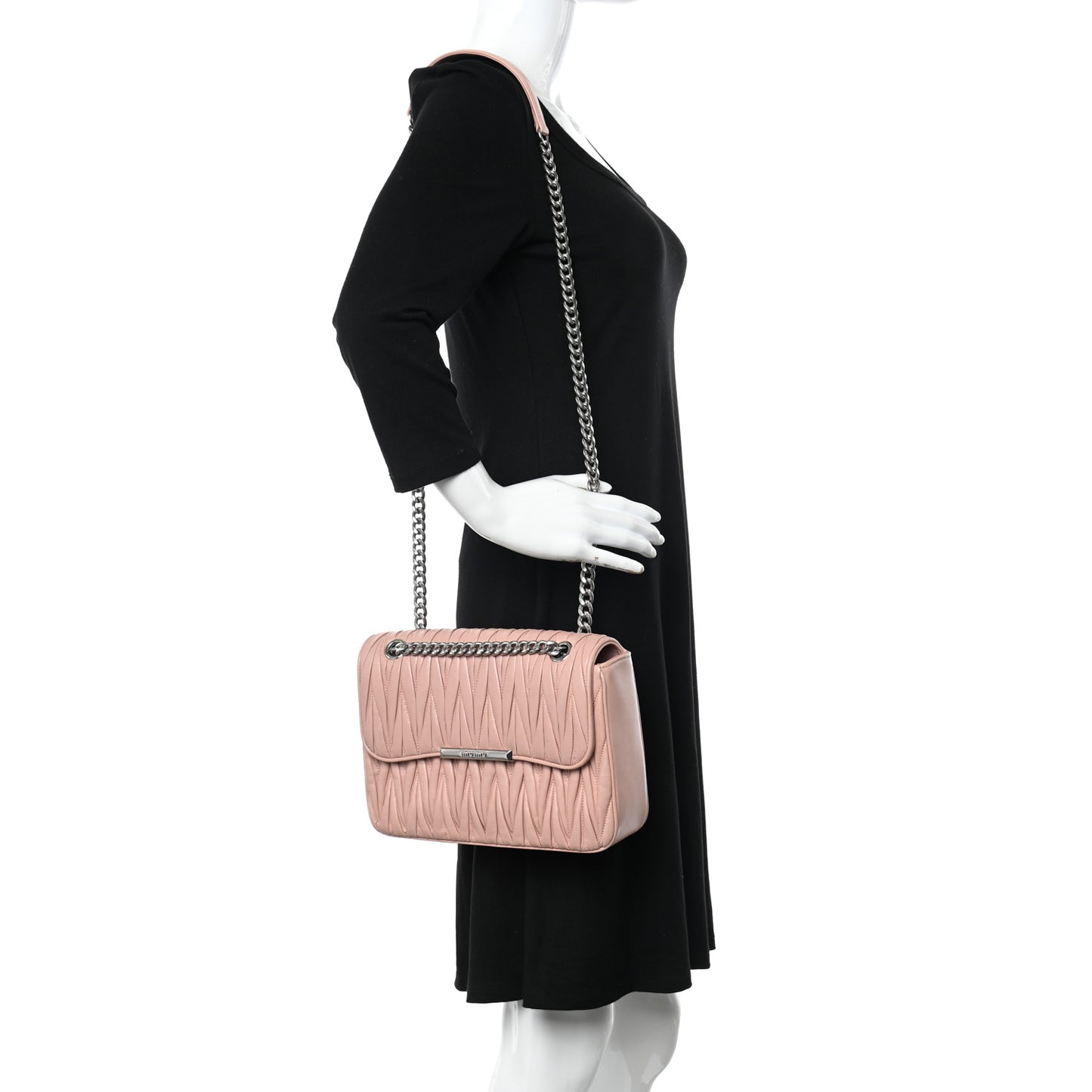 Nappa Matelasse Chain Flap Shoulder Bag Orchidea
