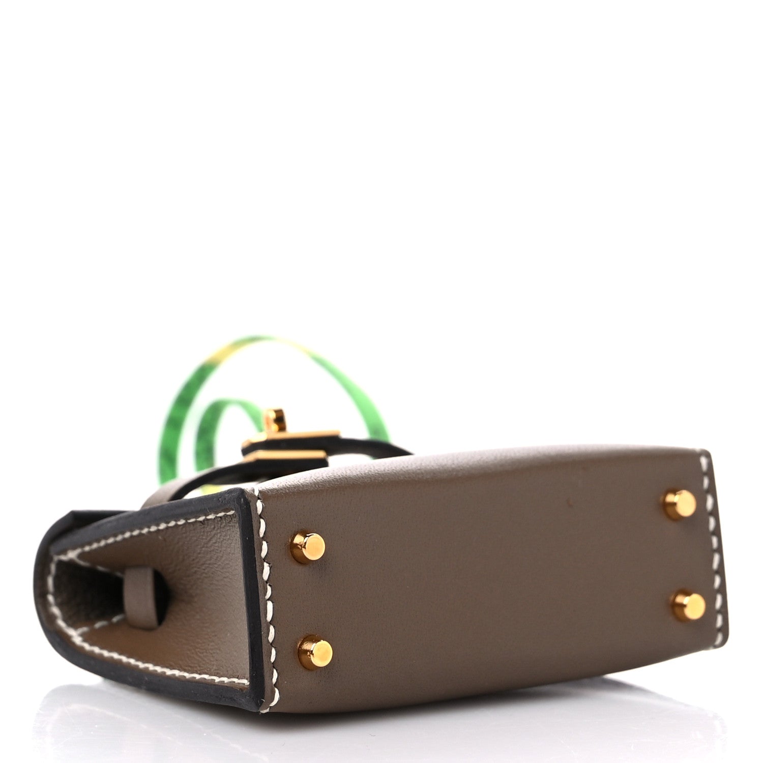 Hermes Tadelakt Mini Kelly Twilly Bag Charm Etoupe 3 of 9