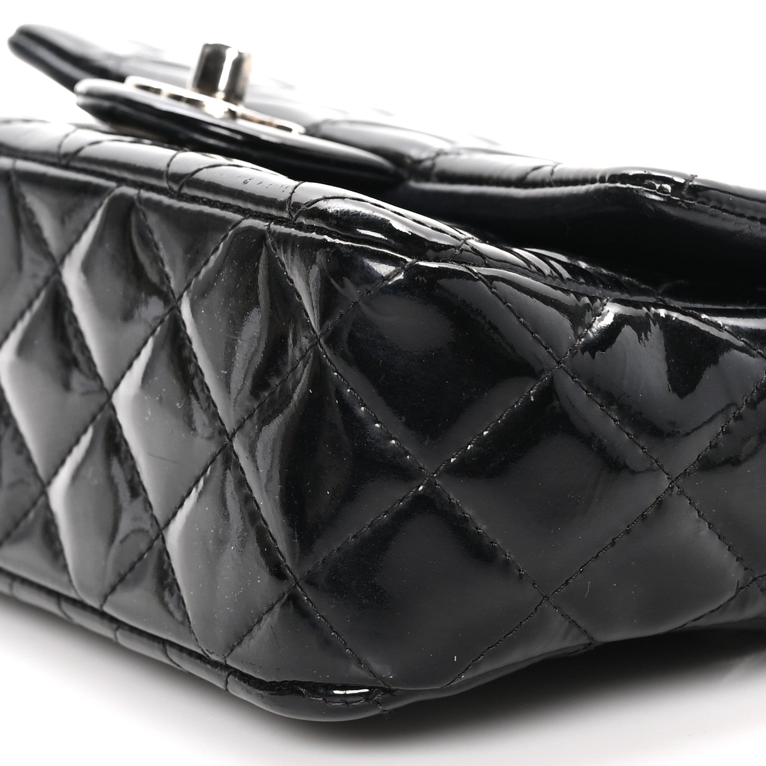Chanel Patent Calfskin Quilted Mini Rectangular Flap Black 9 of 9