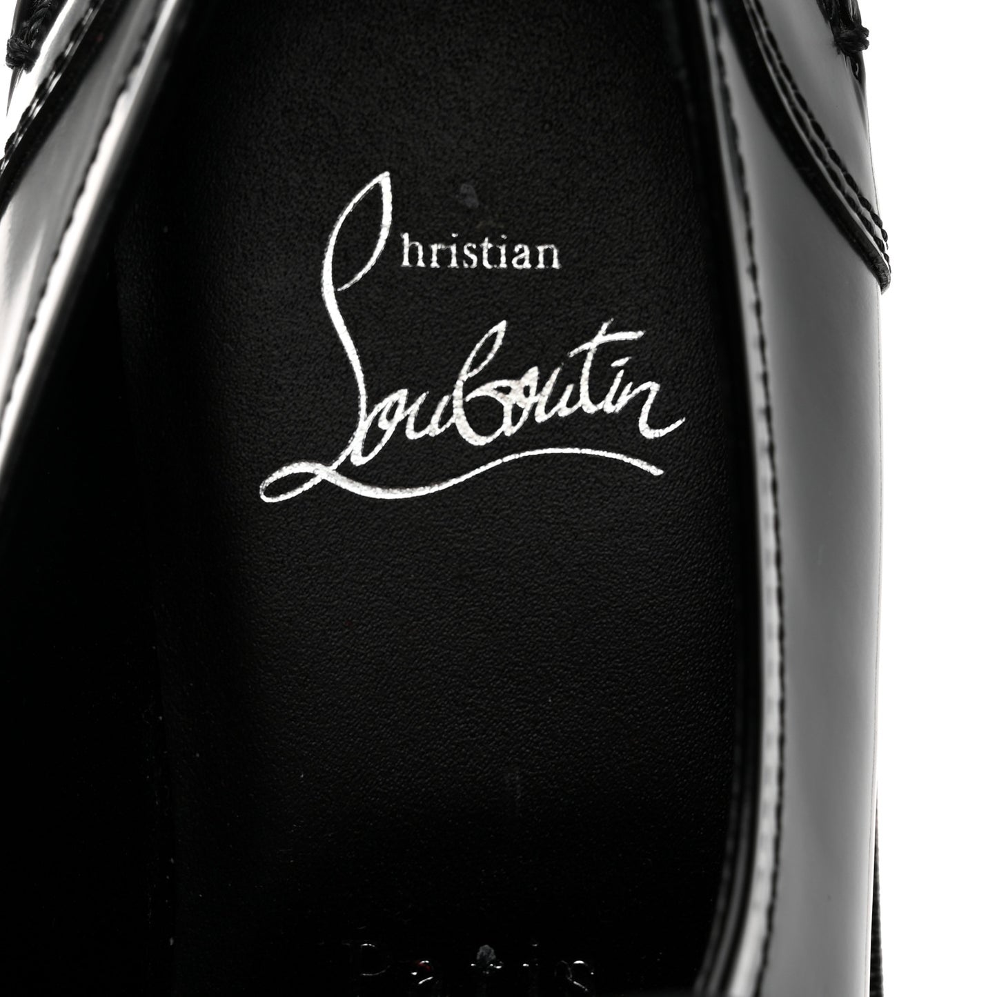 Patent Mens Medallion Flat Loafers 36 Black