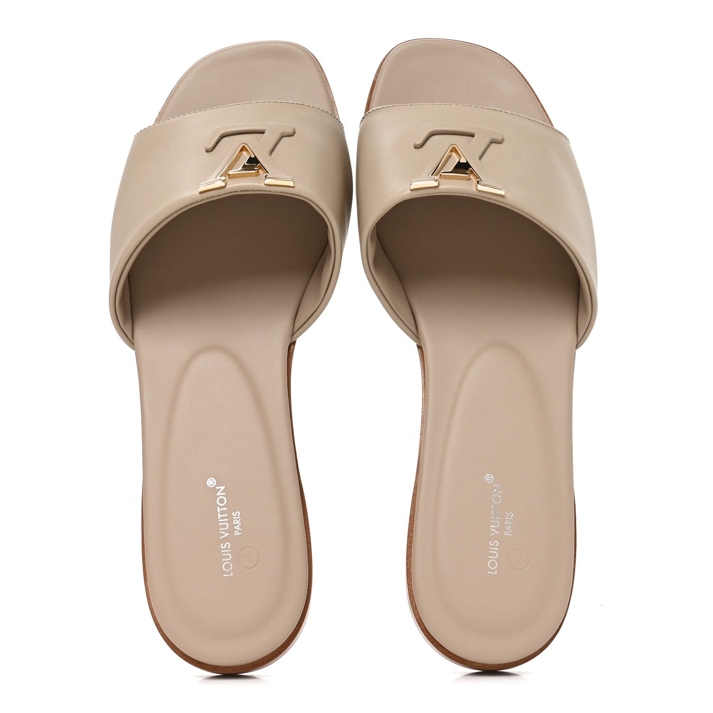 LV Mare Flat Mule Sandals 38 Pebble