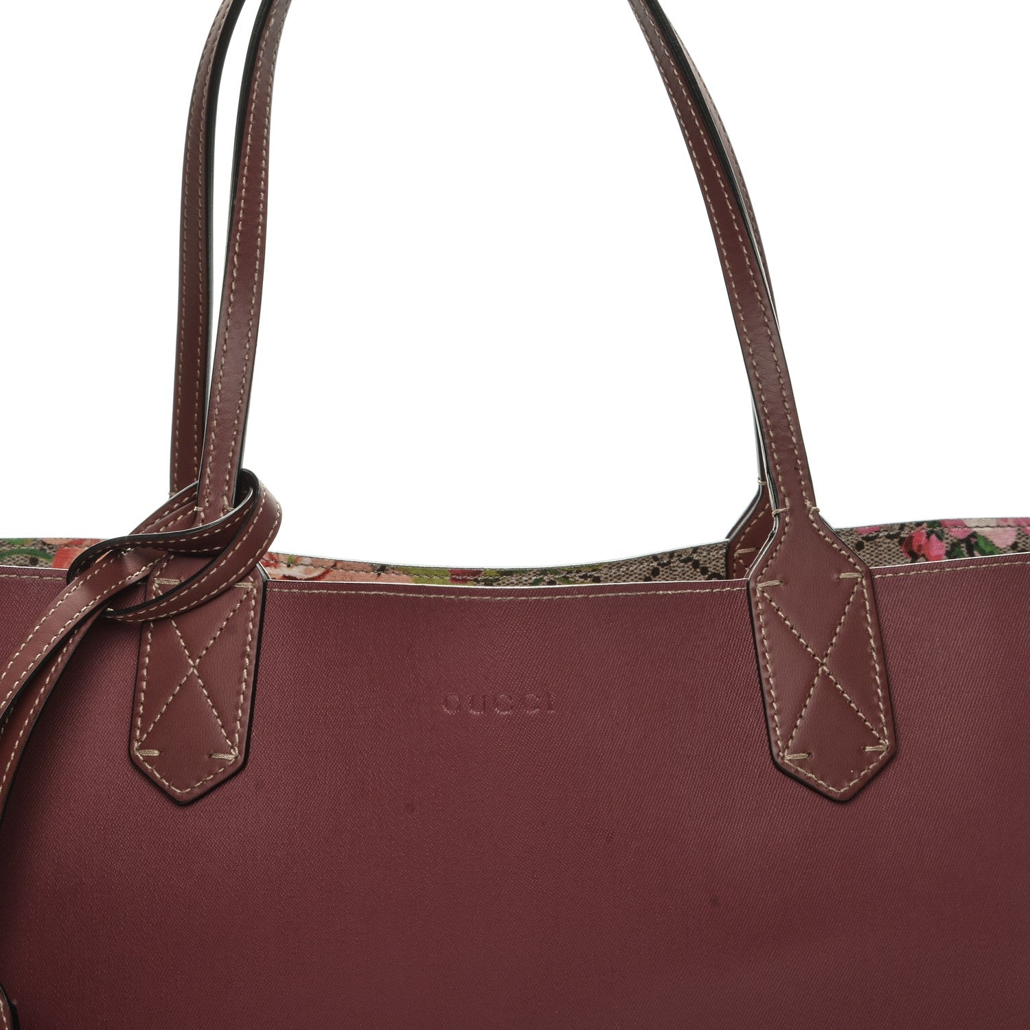 Gucci GG Supreme Monogram Blooms Medium Reversible Tote Beige Multicolor Dry Rose 8 of 12