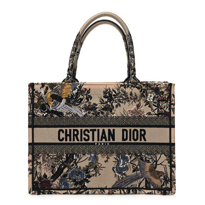 Christian Dior Canvas Embroidered Jardin D'Hiver Medium Book Tote Beige Multicolor 1 of 10