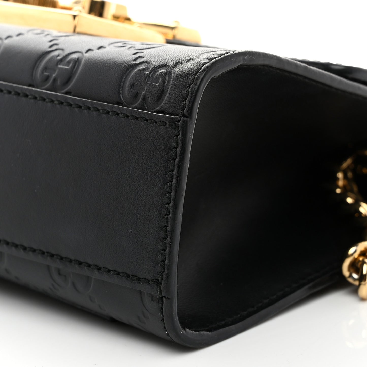 Guccissima Small Padlock Shoulder Bag Black