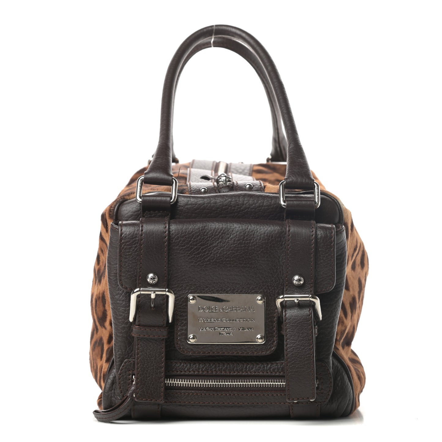 Calf Hair Leopard Print Miss Easy Way Satchel Naturale