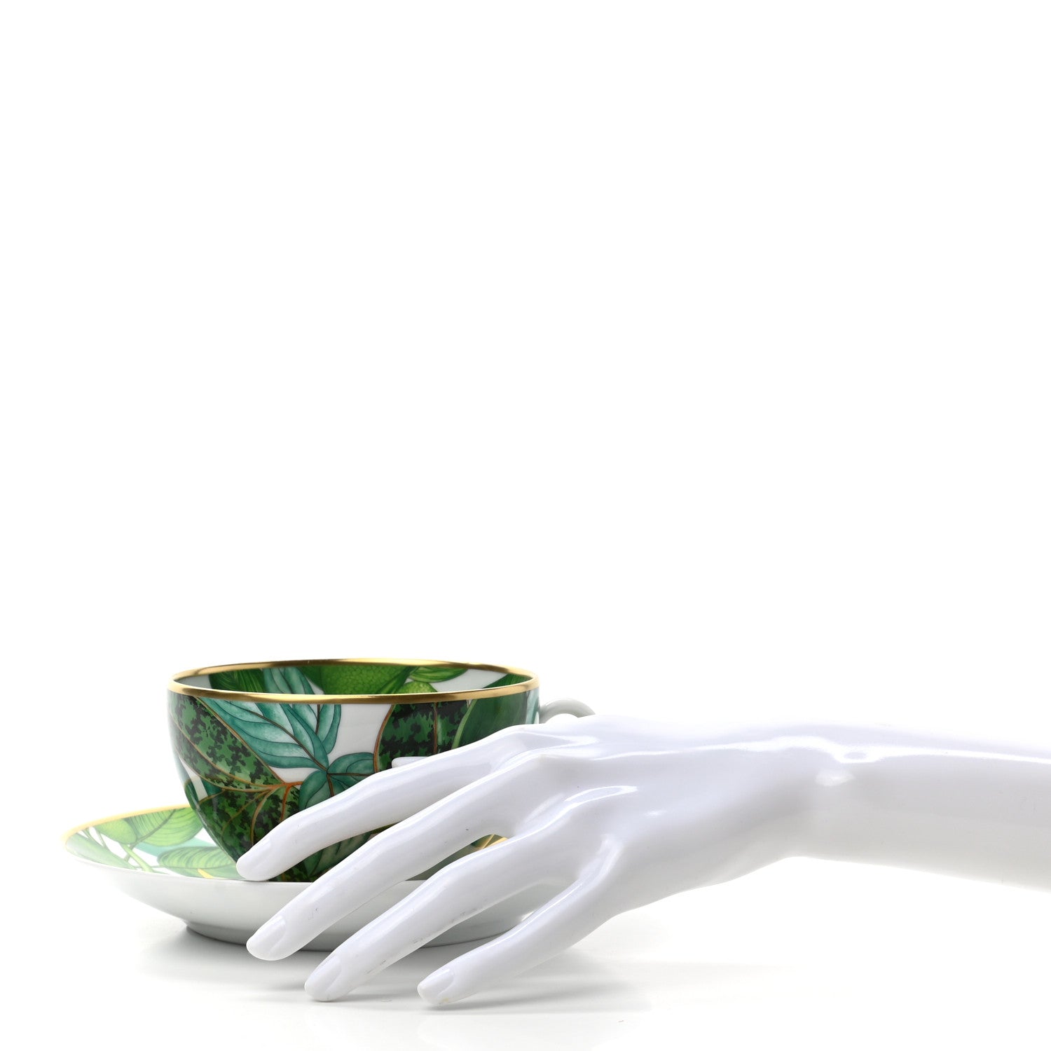 Hermes Porcelain Passifolia Tea Cup And Saucer Set Of 2 2 of 10