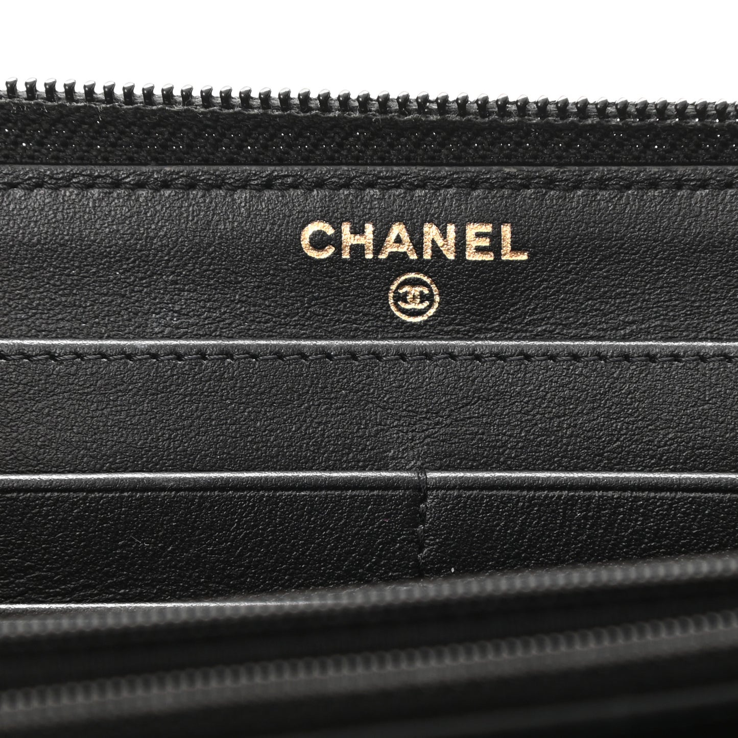 Caviar Quilted Boy Long Zip Around Wallet Black