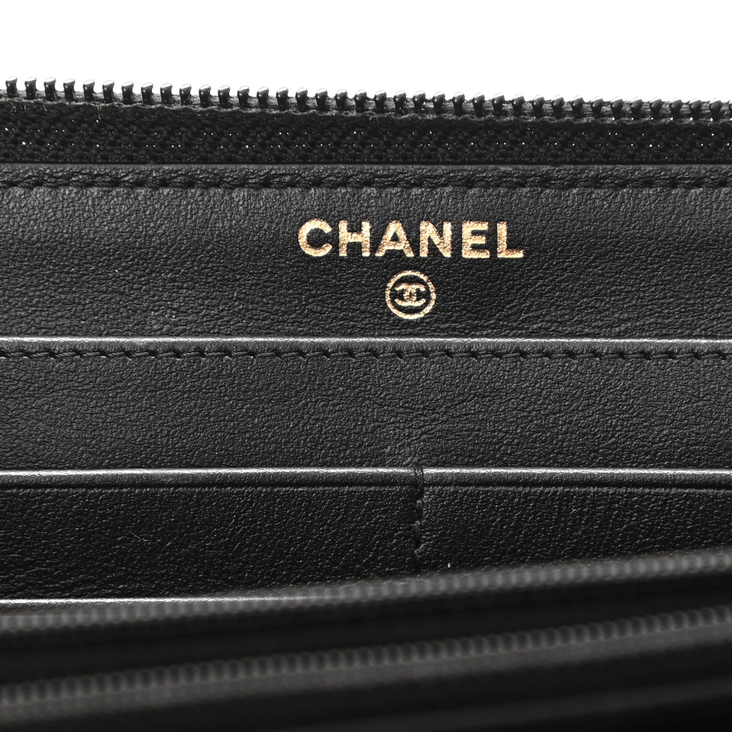 Chanel Caviar Quilted Boy Long Zip Around Wallet Black 6 of 9