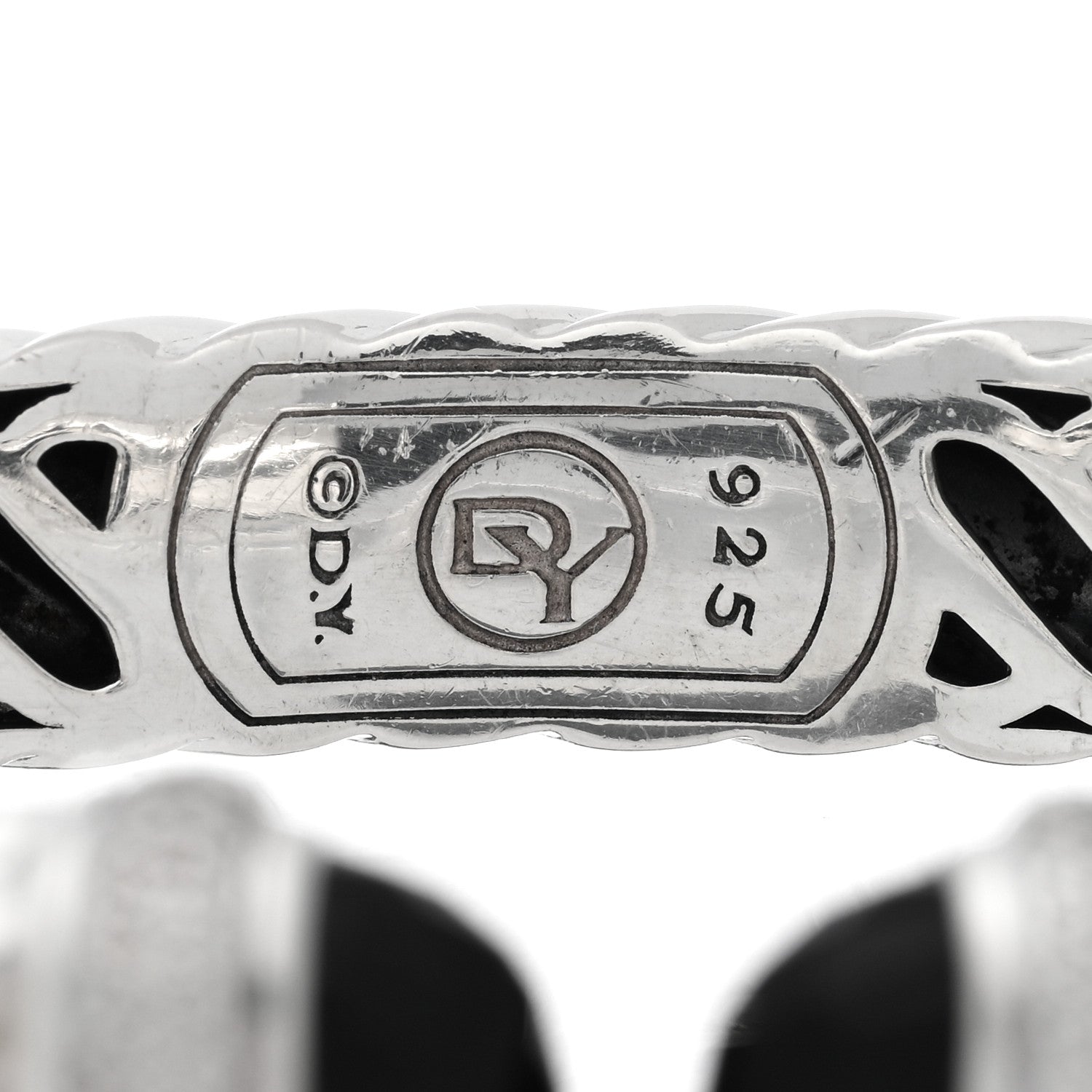David Yurman Sterling Silver Diamond Black Onyx 10mm Waverly Bracelet 3 of 3