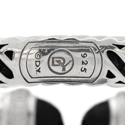 David Yurman Sterling Silver Diamond Black Onyx 10mm Waverly Bracelet 3 of 3