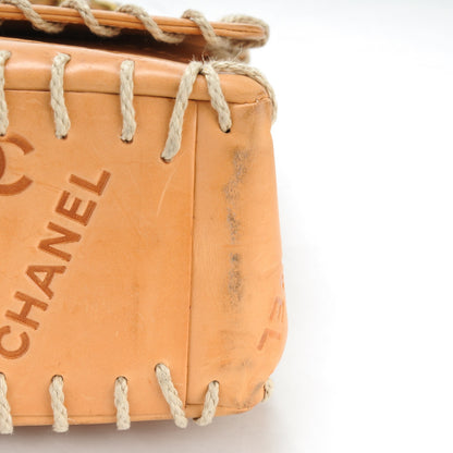 Chanel Calfskin Embossed XL Jumbo Flap Natural 10 of 11