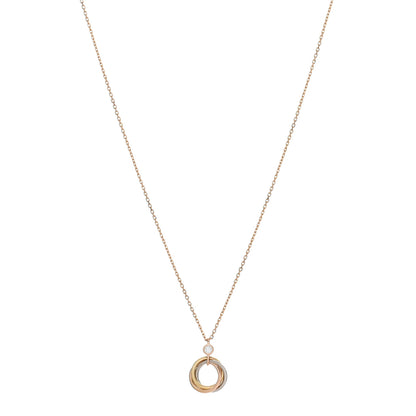 Cartier 18K Pink Yellow White Gold Diamond Trinity Pendant Necklace 1 of 4