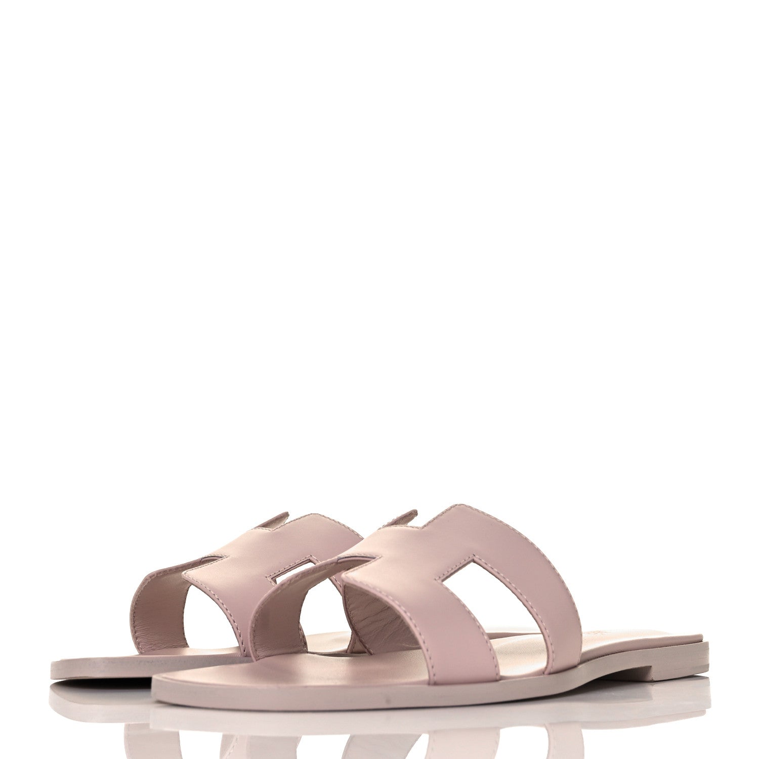 Hermes Box Calfskin Oran Sandals 39 Rose Pale 3 of 10