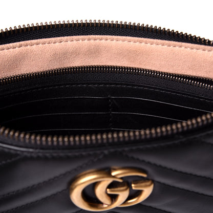 Gucci Calfskin Matelasse Mini GG Marmont Chain Bag Black 8 of 8