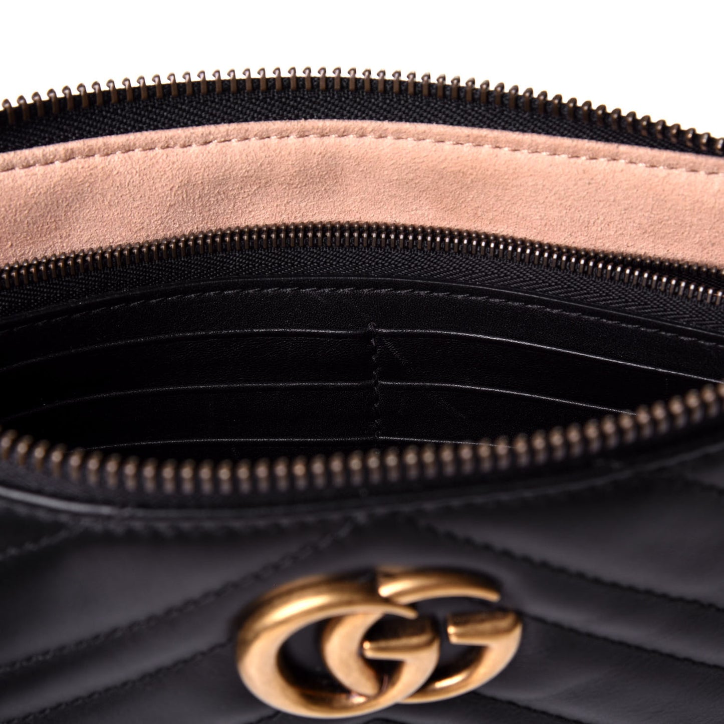 Calfskin Matelasse Mini GG Marmont Chain Bag Black