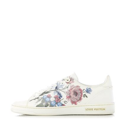 Louis Vuitton Calfskin Floral Frontrow Sneakers 38 White 1 of 11