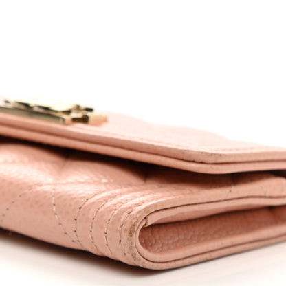 Chanel Caviar Quilted Boy Card Holder Wallet Light Pink 10 of 14