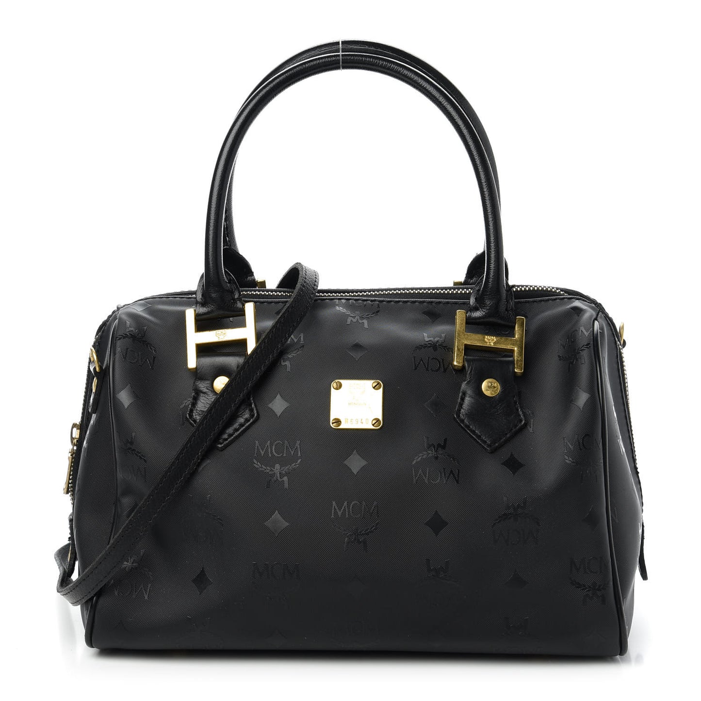 Nylon Monogram Boston Bag Black