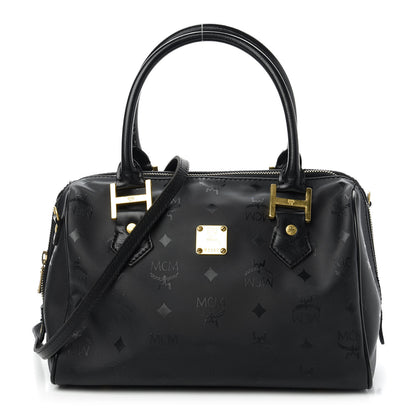 MCM Nylon Monogram Boston Bag Black 1 of 13