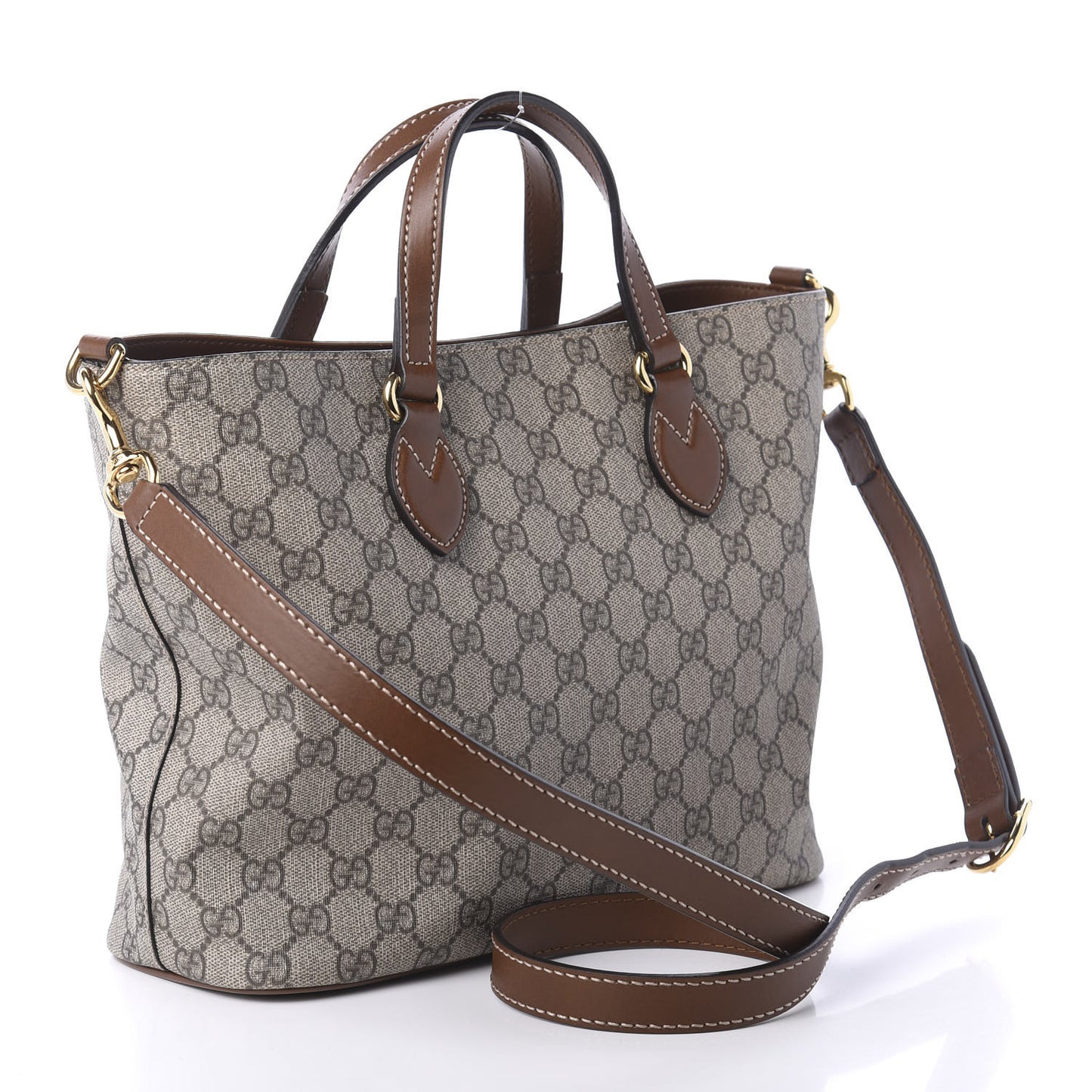 Soft GG Supreme Monogram Small Crossbody Tote Beige Cuir