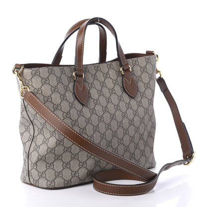 Gucci Soft GG Supreme Monogram Small Crossbody Tote Beige Cuir 4 of 11
