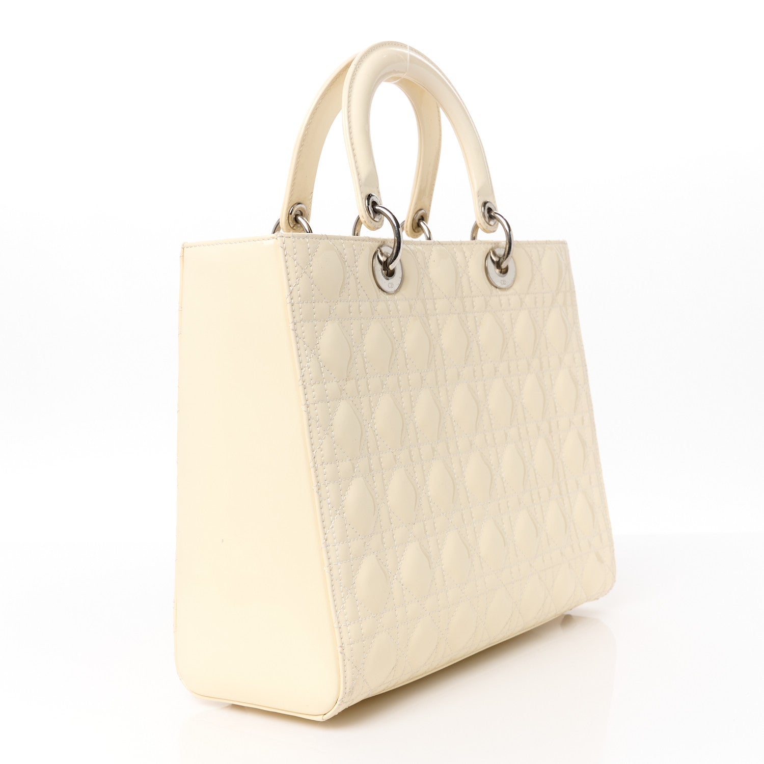Christian Dior Patent Cannage Large Lady Dior White 3 of 18