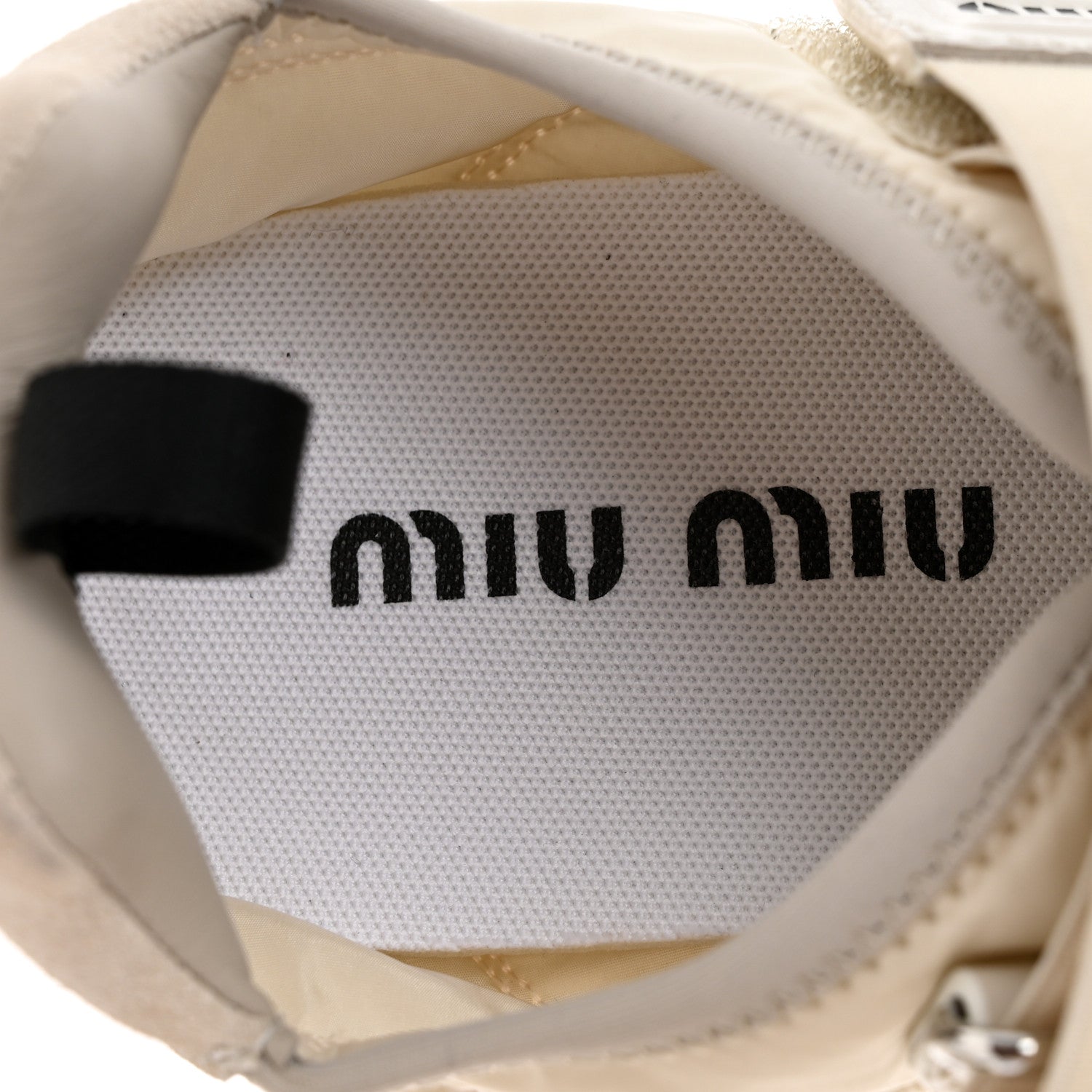 Miu Miu Technical Fabric Suede Womens Tyre Ballerina Flats 36.5 Ivory 7 of 8