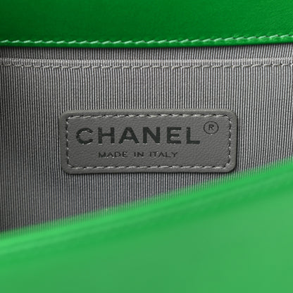 Chanel Metallic Calfskin Quilted Medium Boy Flap Green 6 of 11
