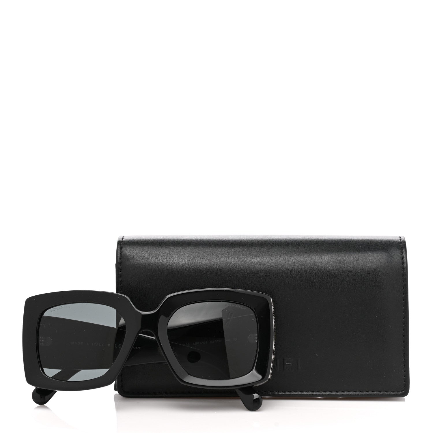 Chanel Acetate Rectangle Sunglasses 5435 Black 8 of 8
