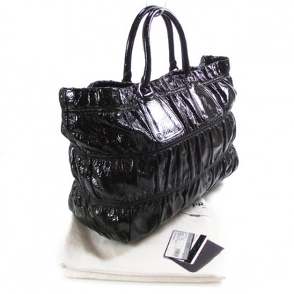 Prada Vernice Gaufre Tote Black 3 of 10