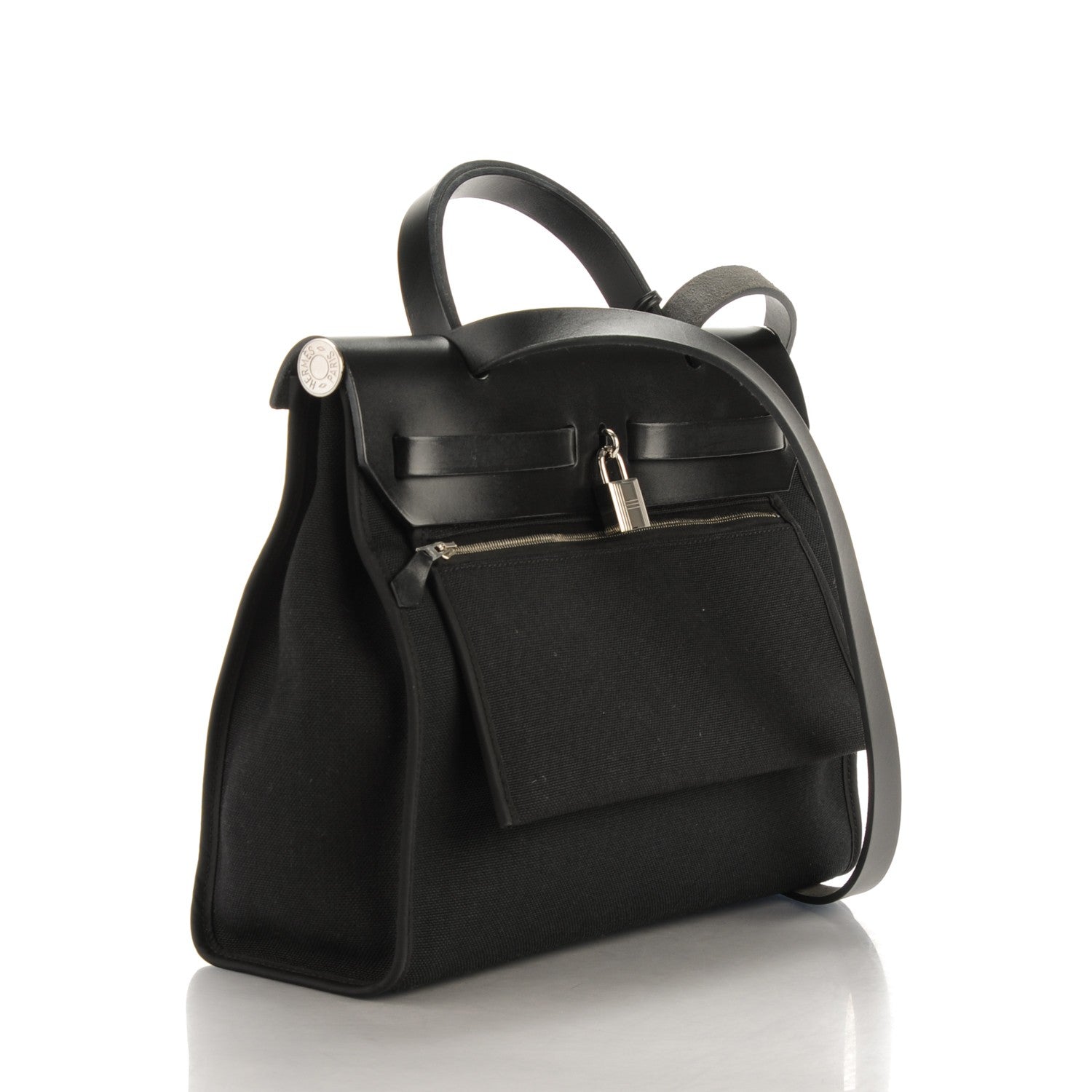 Hermes Military Toile Vache Hunter Herbag Zip PM 31 Black 3 of 6