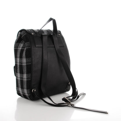 Proenza Schouler Woven Fabric Plaid Jacquard PS1 Backpack Black White 3 of 6