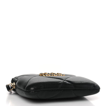 Chanel Lambskin Quilted Chanel 19 Zip Card Holder Wallet Black 4 of 9