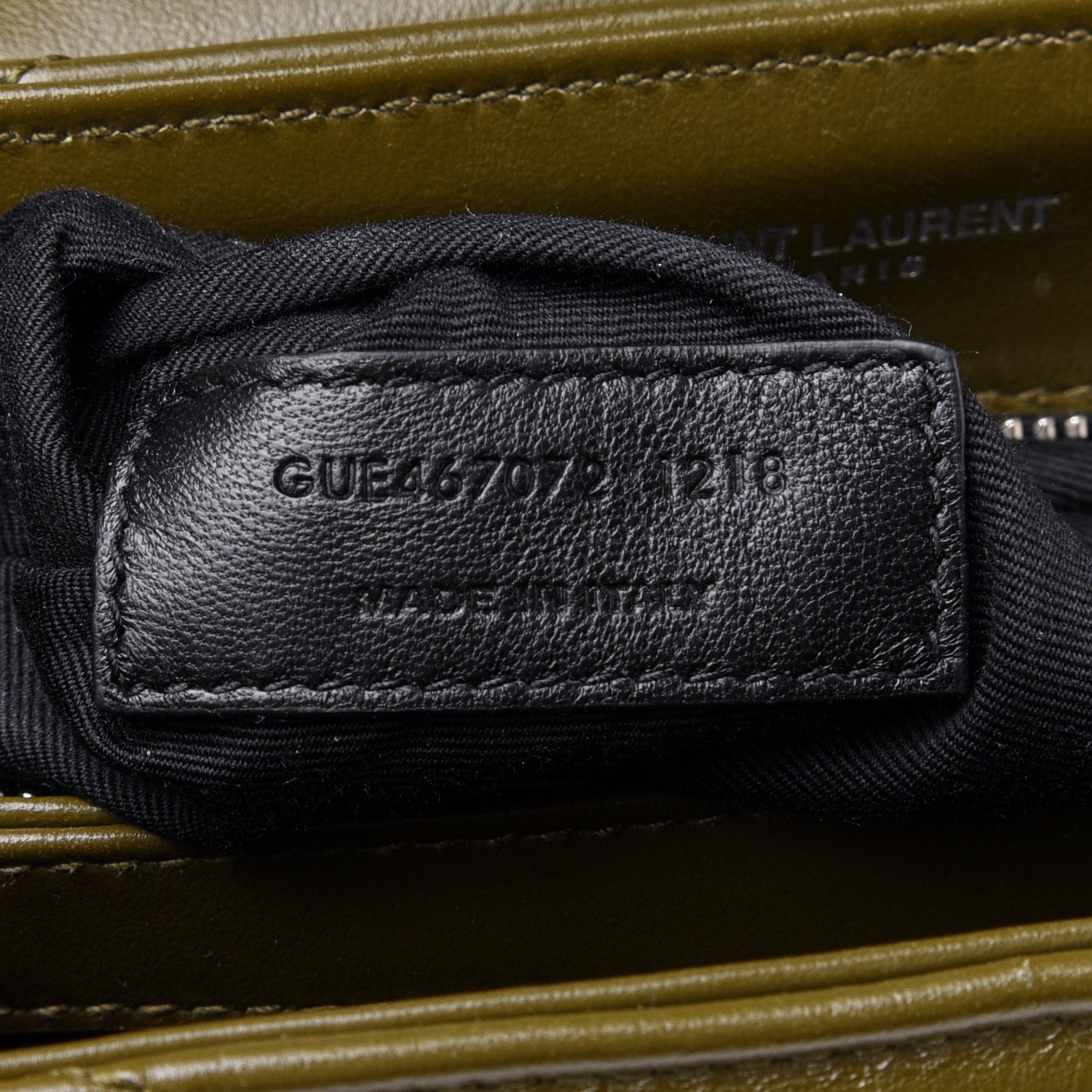 Saint Laurent Calfskin Y Quilted Monogram Toy Loulou Crossbody Bag Military Olive 8 of 13