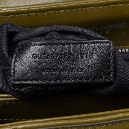 Saint Laurent Calfskin Y Quilted Monogram Toy Loulou Crossbody Bag Military Olive 8 of 13