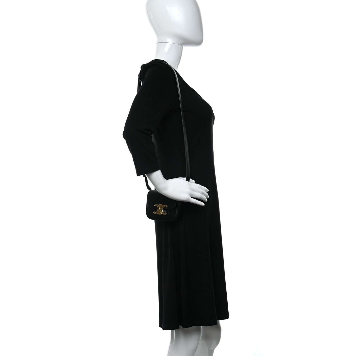 Shiny Calfskin Mini Triomphe Black