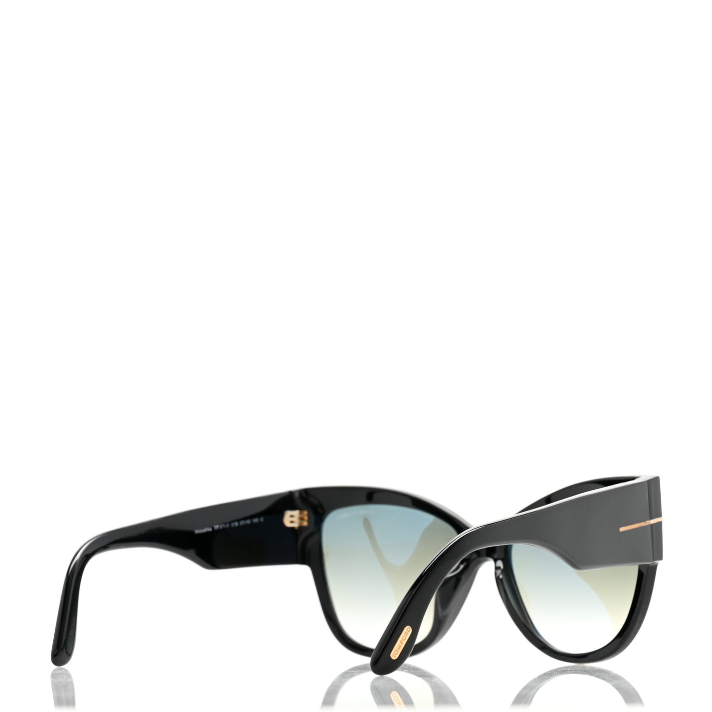 Acetate Anoushka Cat Eye Sunglasses TF371 Black