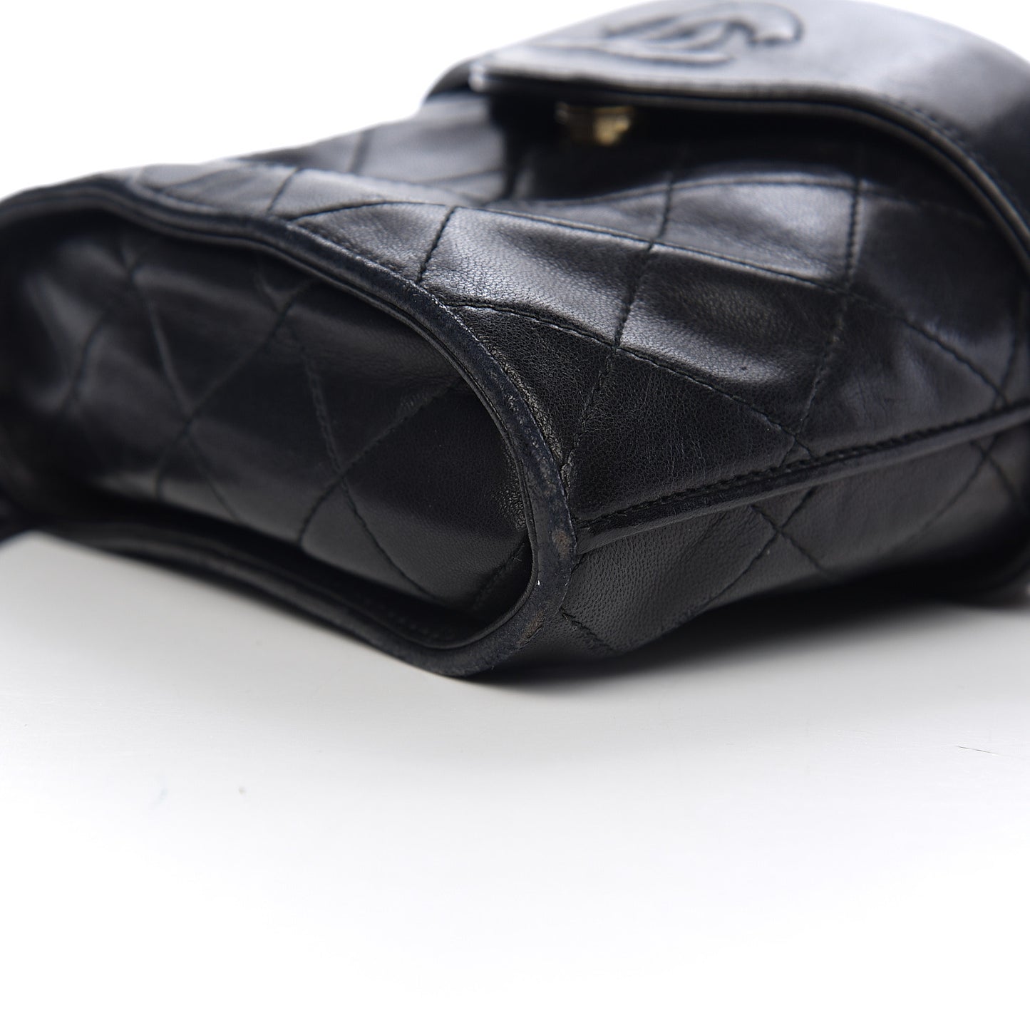 Lambskin Quilted Tassel Shoulder Bag Black