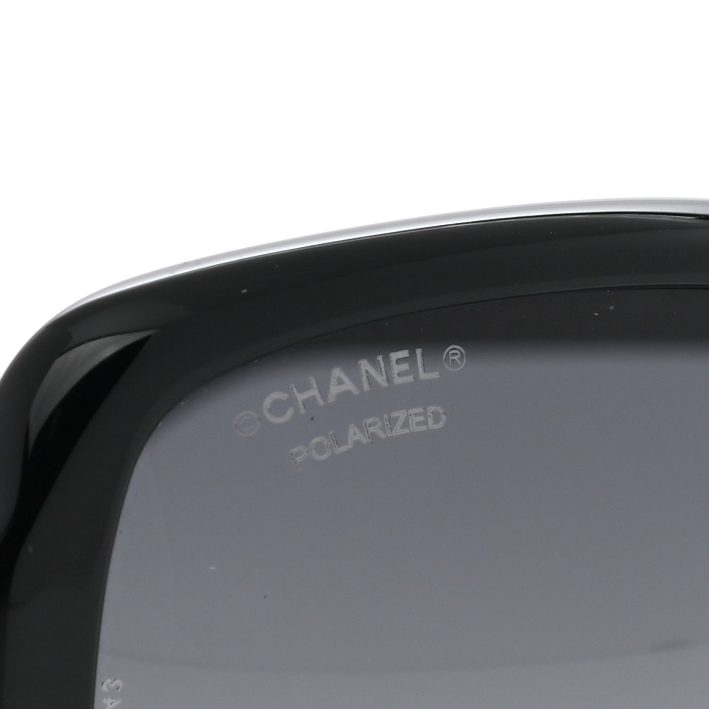 Crystal Baguette Polarized Square Sunglasses 5308-B Black