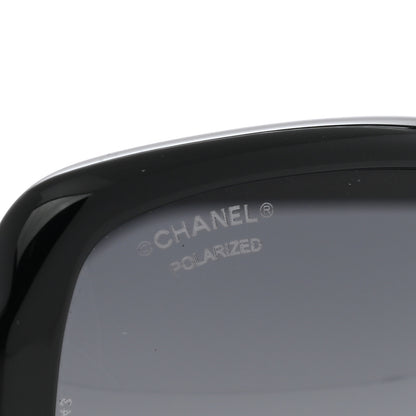 Chanel Crystal Baguette Polarized Square Sunglasses 5308-B Black 5 of 8