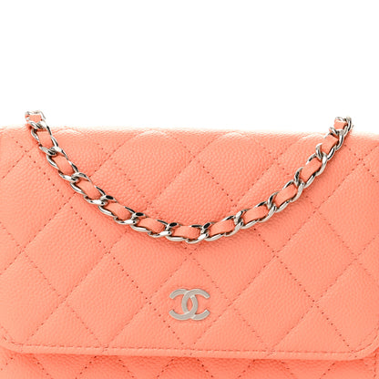 Chanel Caviar Quilted Mini Wallet On Chain WOC Coral 9 of 10