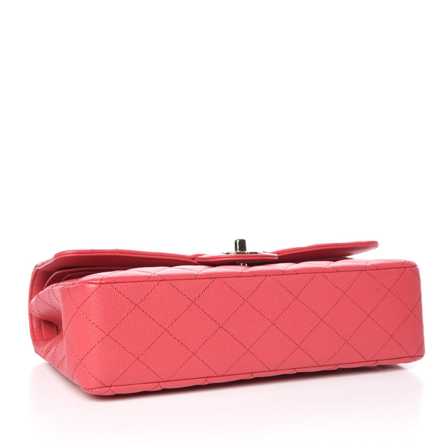 Caviar Quilted Medium Double Flap Dark Pink